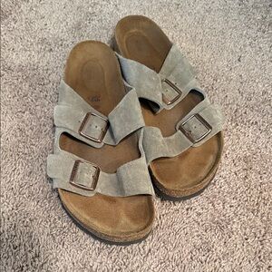 Birkenstock Gray and Brown Men's Sandals
